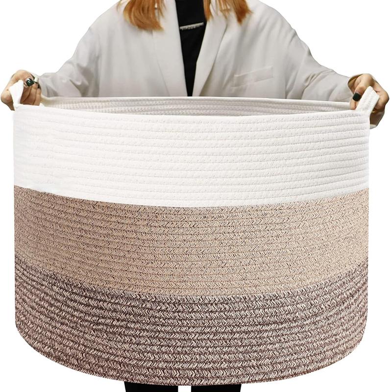 OIAHOMY Large Cotton Rope Basket 90L,23.8