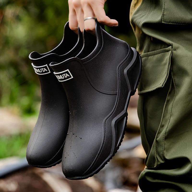 Trendy All-Weather Waterproof Rain Boots - Non-slip, Motorcycle-Ready, Rubber Construction for Outdoor Adventures - Durable Fishing & Everyday Shoes for Men & Women weatherproof camping hiking river fishing creek shooes Unisex