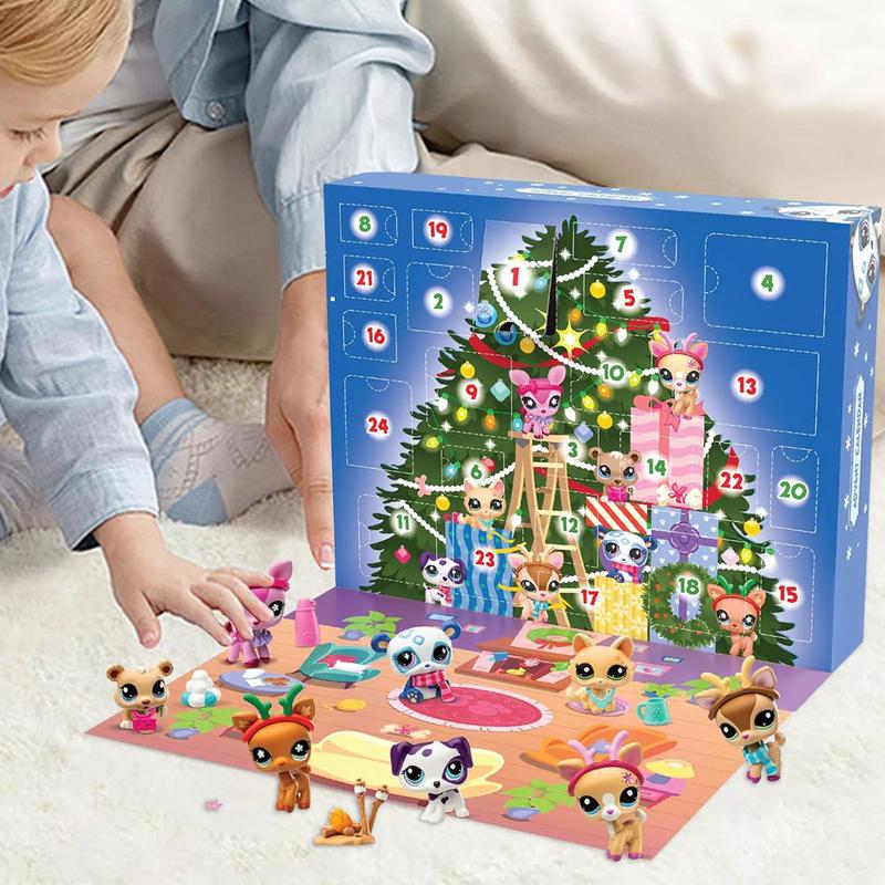 Littlest Pet Shop 24 Days of Surprises Advent Calendar with 8 Pets and 16 Accessories for Christmas Decor - Unisex Ornaments