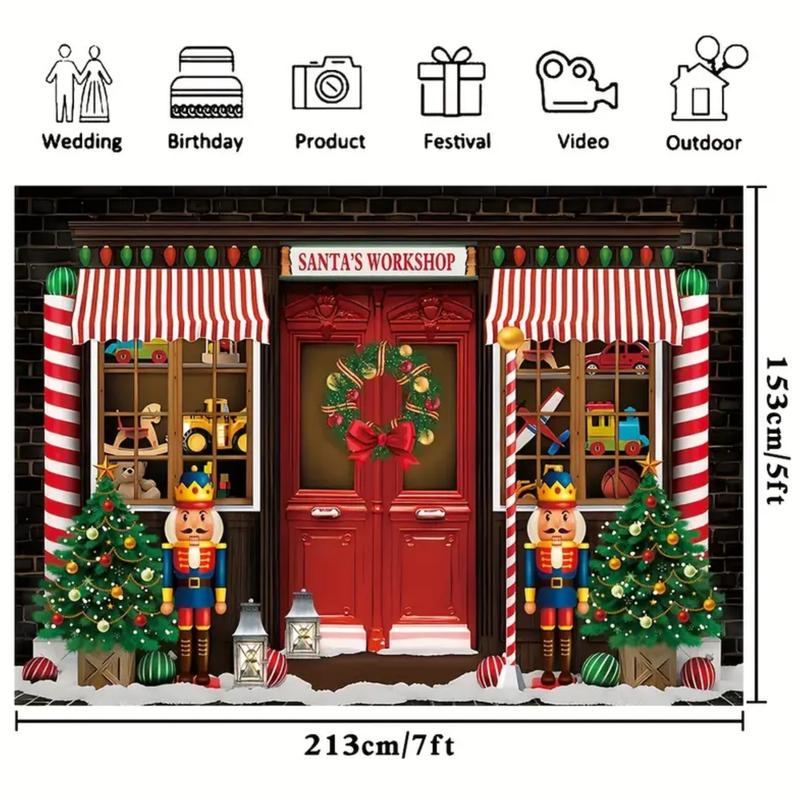 Nutcracker Soldier Christmas Photography Backdrop 7x5 ft - Perfect for Birthday, Cake Table Decor, and Portrait Photo Shoot