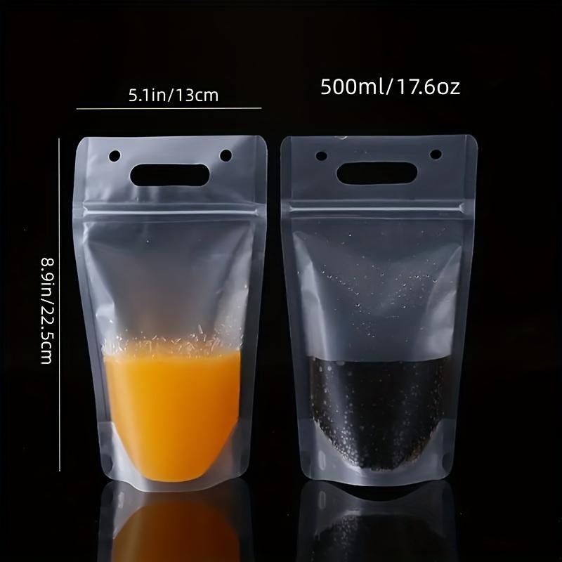 Disposable Drink Bag, 10 30 50pcs Reusable Juice Bag with Random Color Straws, Drink Bag, Disposable Plastic Zipper Bag for Making Beverage