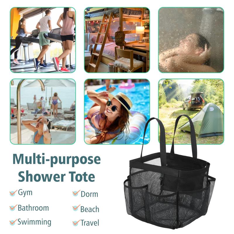 Shower Caddy Portable, Mesh Shower Caddy Bathroom Caddy for College Dorm Room Bathroom Essentials, Shower Bag Tote Organiser for Gym Rv Camp