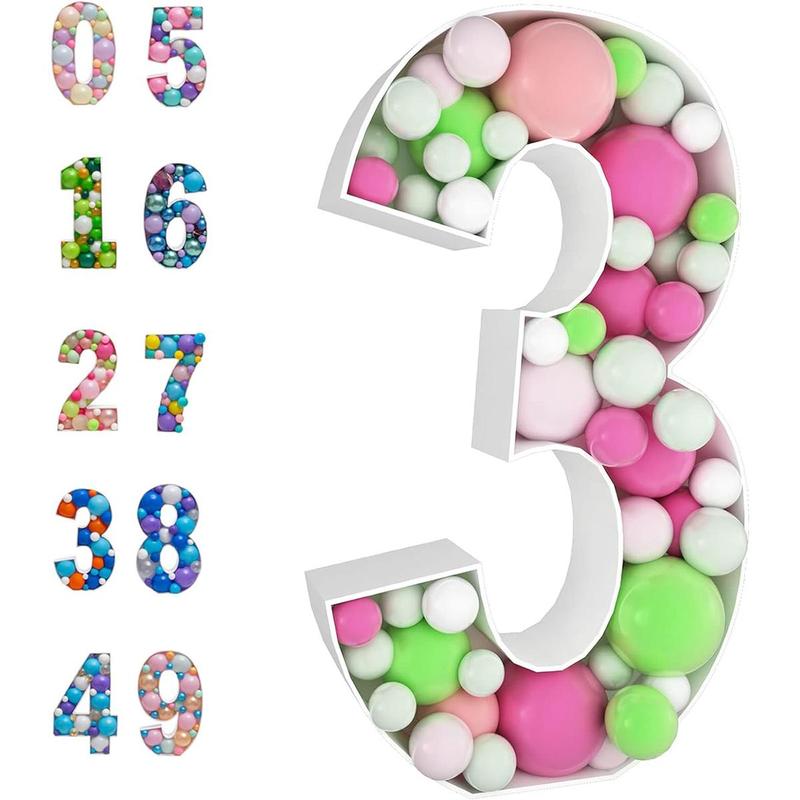 Number 0-9 Balloon Frame, 1 Count Party Balloon Frame Decor, Birthday Party Decoration, Festive & Party Supplies, Birthday Party Supplies