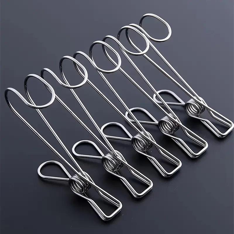 Stainless Steel Clothes Peg, 5 Counts Windproof Clothes Drying Clip, Multifunctional Clothes Hanger Clip, Home Organizer for Kitchen Bathroom