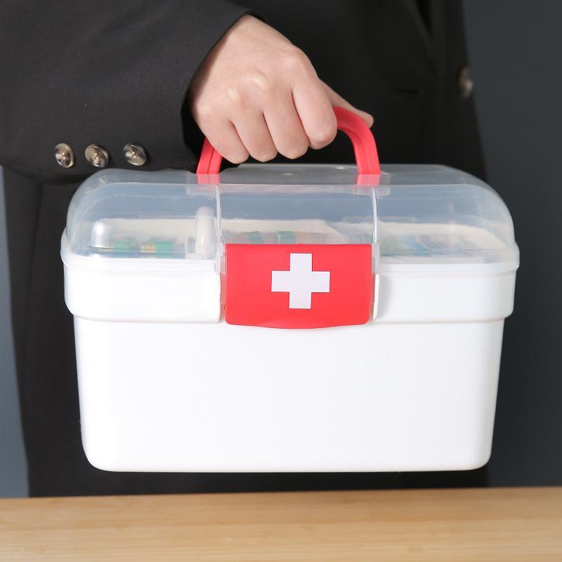 Multi-grid Medicine Storage Box, 1 Count Portable Multi-layer Storage Box, Emergency Medical Box for Home Restaurant Outdoor Camping