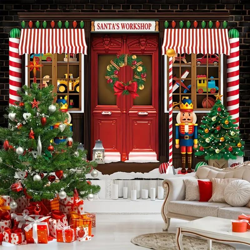 Nutcracker Soldier Christmas Photography Backdrop 7x5 ft - Perfect for Birthday, Cake Table Decor, and Portrait Photo Shoot