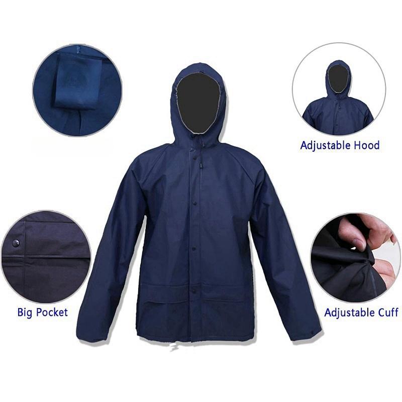 Ultra-Lite Rain Coat with Pants for Men Women Waterproof Rain Suit for Sport(Navy),Suitable for all seasons and outdoor activities, like Disneyland, theme parks, shows, sports, traveling, walking, fishing, hiking, camping, rainy days, water rides and etc