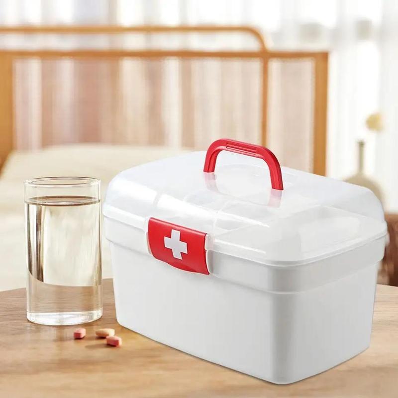 Multi-grid Medicine Storage Box, 1 Count Portable Multi-layer Storage Box, Emergency Medical Box for Home Restaurant Outdoor Camping