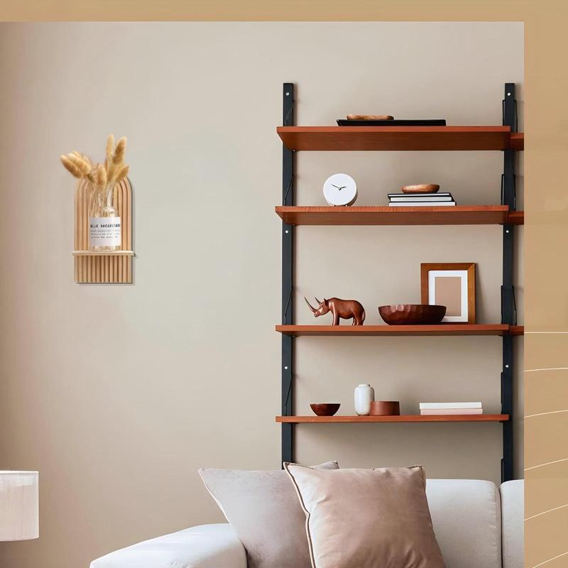 Wooden Wall Mounted Storage Rack, Modern Wall Hanging Storage Holder, Home Organizer for Living Room Bedroom, Candle Not Included