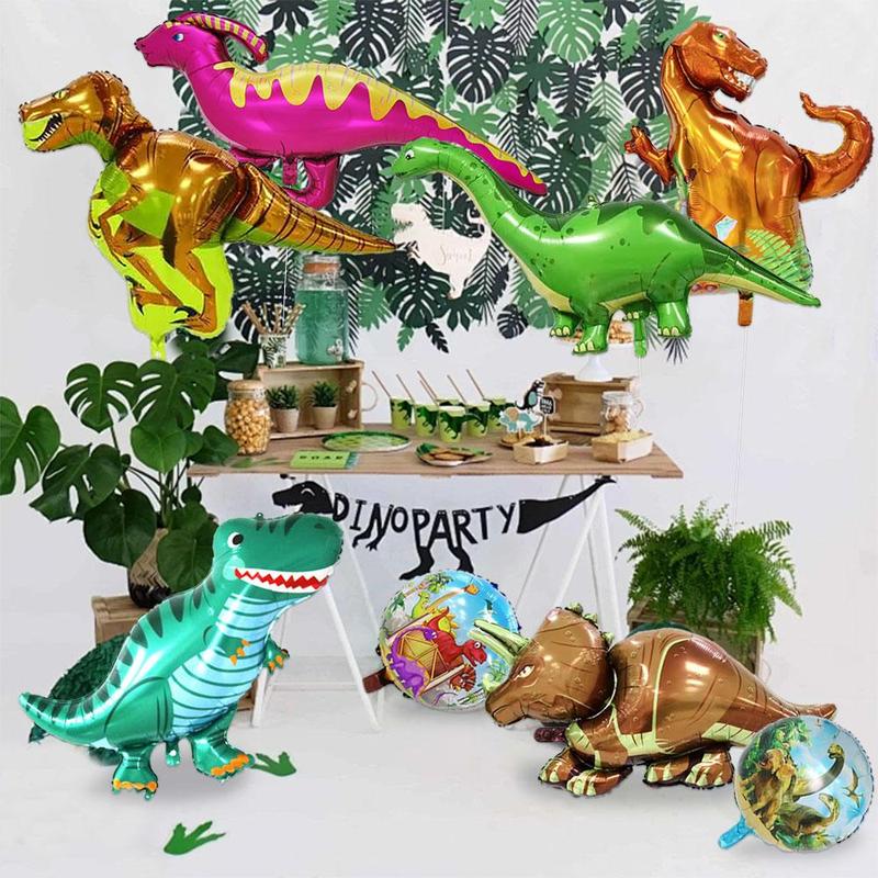 Cartoon Dinosaur Shaped Balloon, 8pcs set Giant Dinosaur Balloon, Colorful Inflatable Balloon for Birthday Party, Festive & Party Supplies