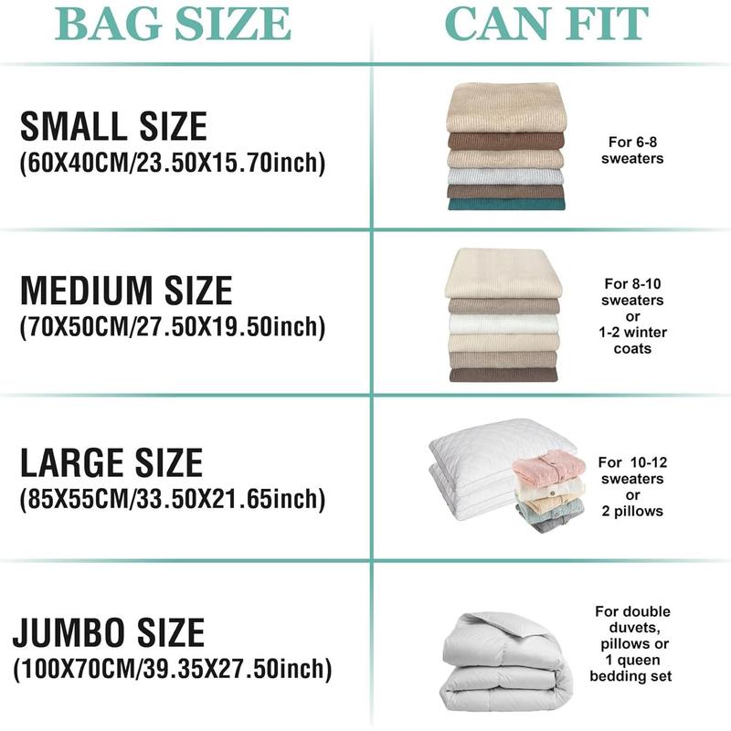 Vacuum Storage Bags with Electric Pump, 16 Combo (2Large 2Jumbo 6Medium 6Small) Space Saver Bags Vacuum Seal Bags with Pump, Space Bags, Vacuum Sealer Bags for Clothes, Comforters, Blankets, Bedding