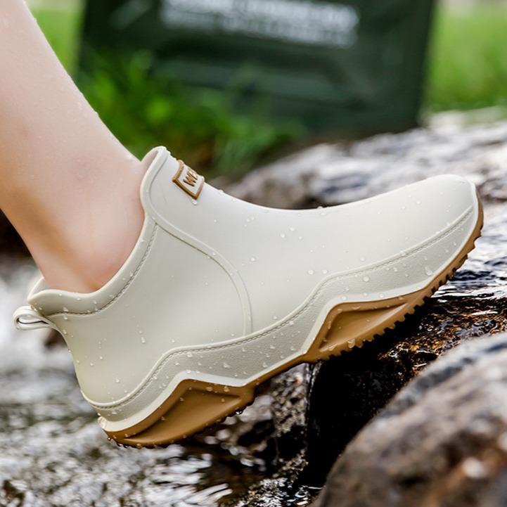 Women Short Rain Boots,Anti-Slipping Rainboots for LadiesOutdoor Work Rain Shoes Ankle Deck Boots Waterproof Garden Shoes Anti-Slip Rainboots