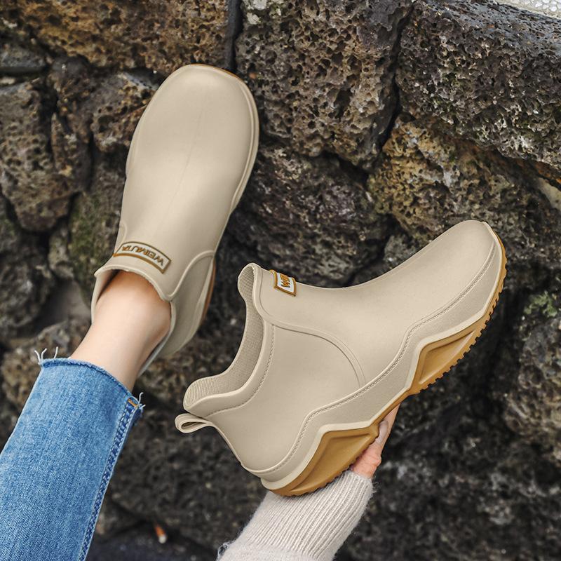 Women Short Rain Boots,Anti-Slipping Rainboots for LadiesOutdoor Work Rain Shoes Ankle Deck Boots Waterproof Garden Shoes Anti-Slip Rainboots