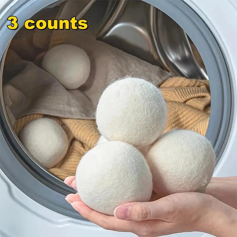 Anti-winding Wool Laundry Ball, 3 Counts set Reusable Washing Machine & Dryer Laundry Ball, Softener Cleaning Drying Balls, Pet Hair Remover Accessories, Household Laundry Accessories, Summer for Gift