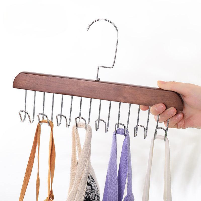 Wooden Hanger, 3 Counts Multifunctional Sling Hanger Hook for Underwear and Clothing Storage in Home, Dormitory, and Clothing Stores, Home Organizer