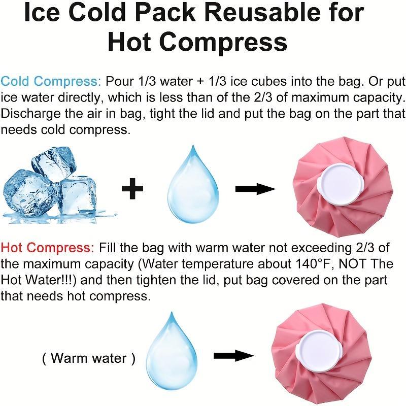 Hot & Cold Compress Bag, 1 Count Waterproof Durable Hot & Cold Water Bag, Leakproof Large Capacity Hot Water Bottles, Portable Ice Pack for Home & Outdoor