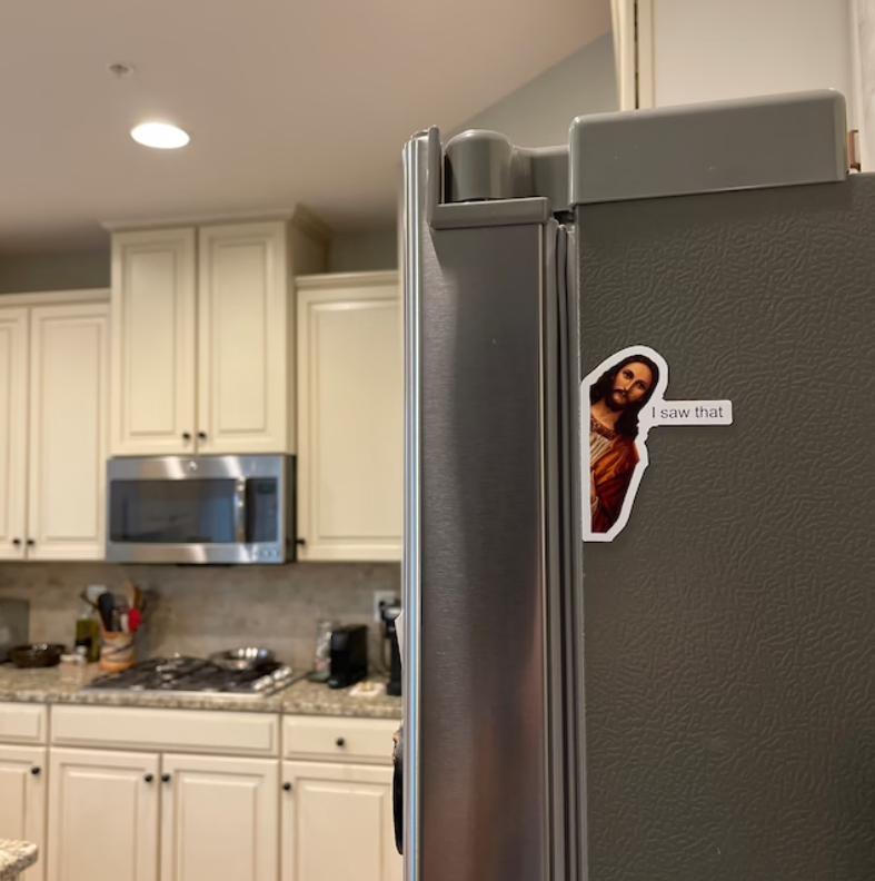 Jesus 'I Saw That' Vinyl Fridge & Car Magnet for Home Decor