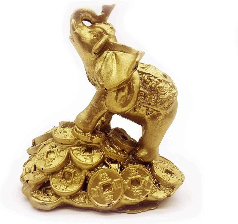 Feng Shui Money Elephant Lucky Figurine Decor Ornaments