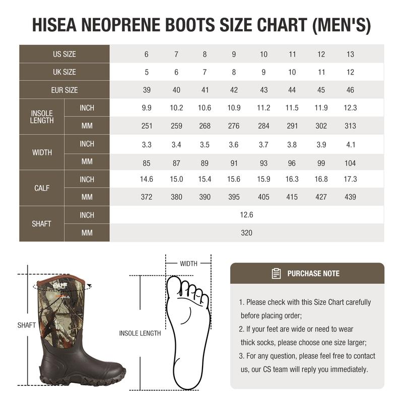 Men's Rain Boots Neoprene Rubber Boots Women Waterproof Insulated Mud Boots Unisex Mid Height Garden Shoes Comfortable Lightweight