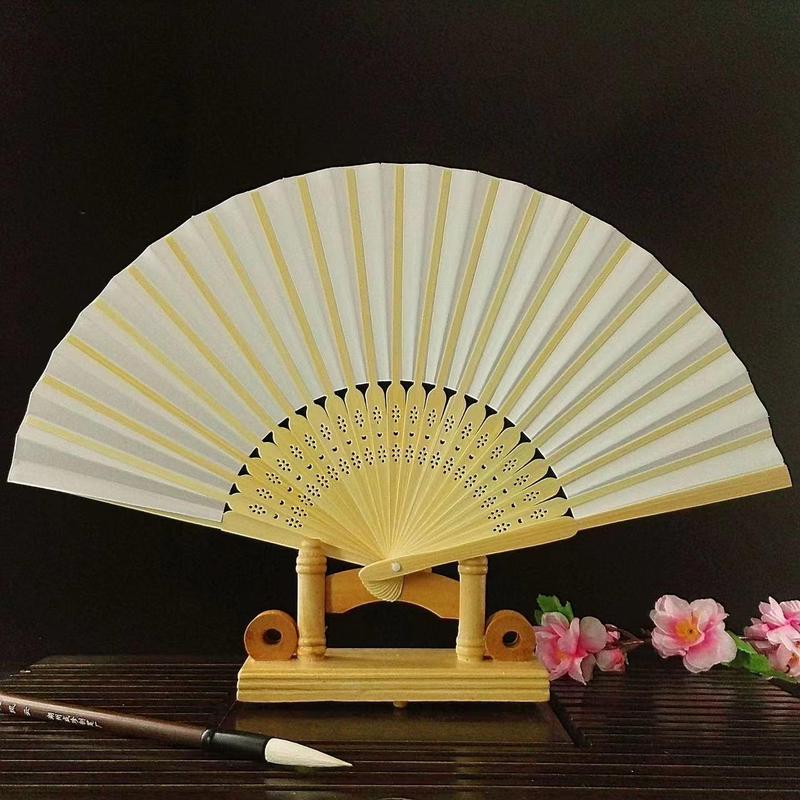 Chinese Style Foldable Paper Fan, Classic Hand Fan for Wedding, Party, Banquet, Home Decor Supplies