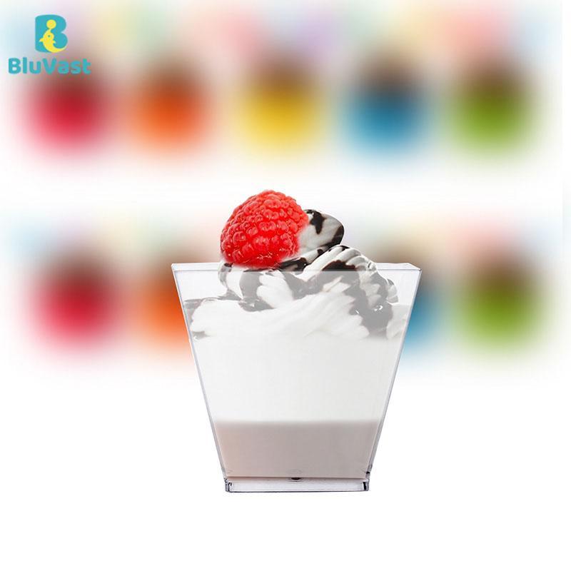 50pcs Clear Dessert Cups With Spoons, Reusable Mini Baking Tins, For Camping Party And Gathering