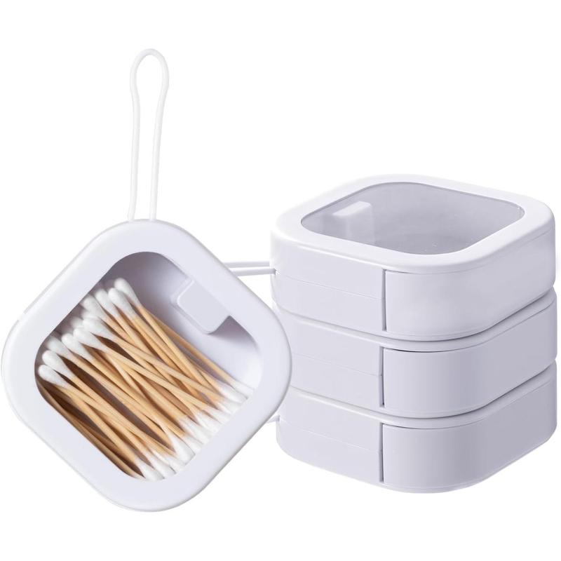 2 or 4 Pcs Portable Hair Tie Organizer Travel Q-tip Storage Containers Stackable Box for Bobby Pin Cotton Swab Hair Clips Earrings and Jewelry