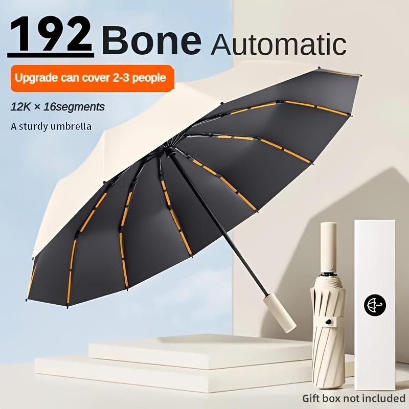 192 Ribs Large Self-Opening Umbrella, UPF50 + Sun Protection and Rain Proof, 2-3 People Windproof Business Umbrella, Solid Structure, Mature Basic Model