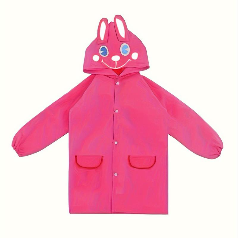 Cartoon Print Hooded Raincoat, 1 Count Cute Waterproof Raincoat for Boys & Girls, Fashion Raincoat for Outdoor Activities