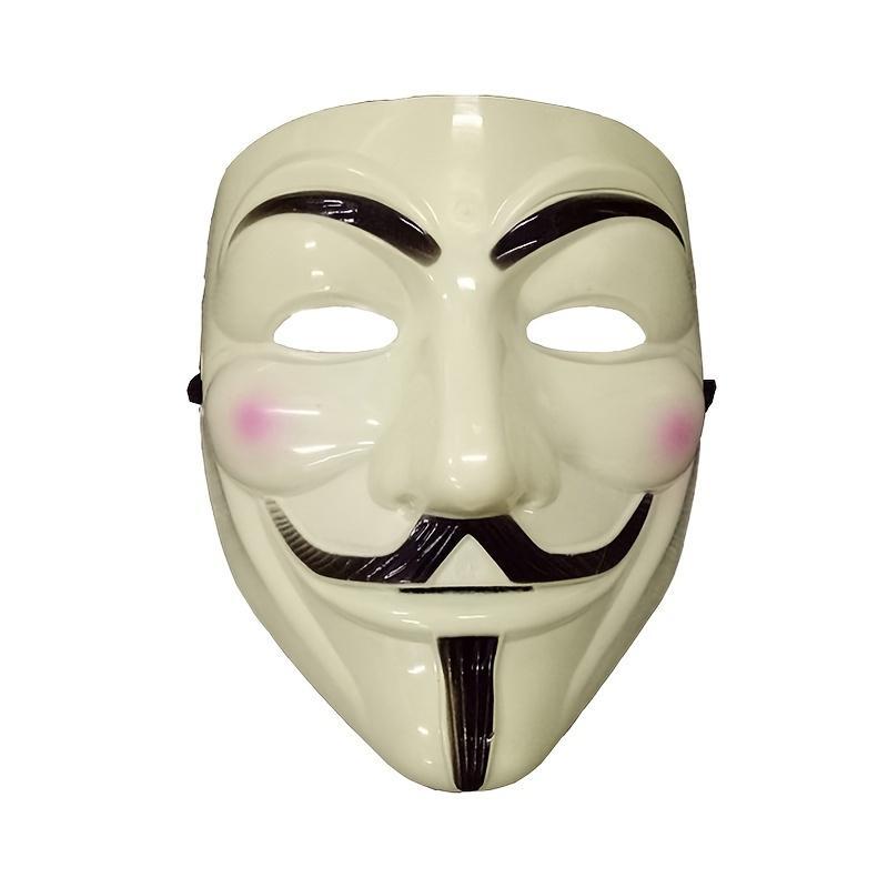 V for Vendetta Mask, 1 Count Halloween Cosplay Party Mask, Antique Thickened Frosted Belt Mask for Adults