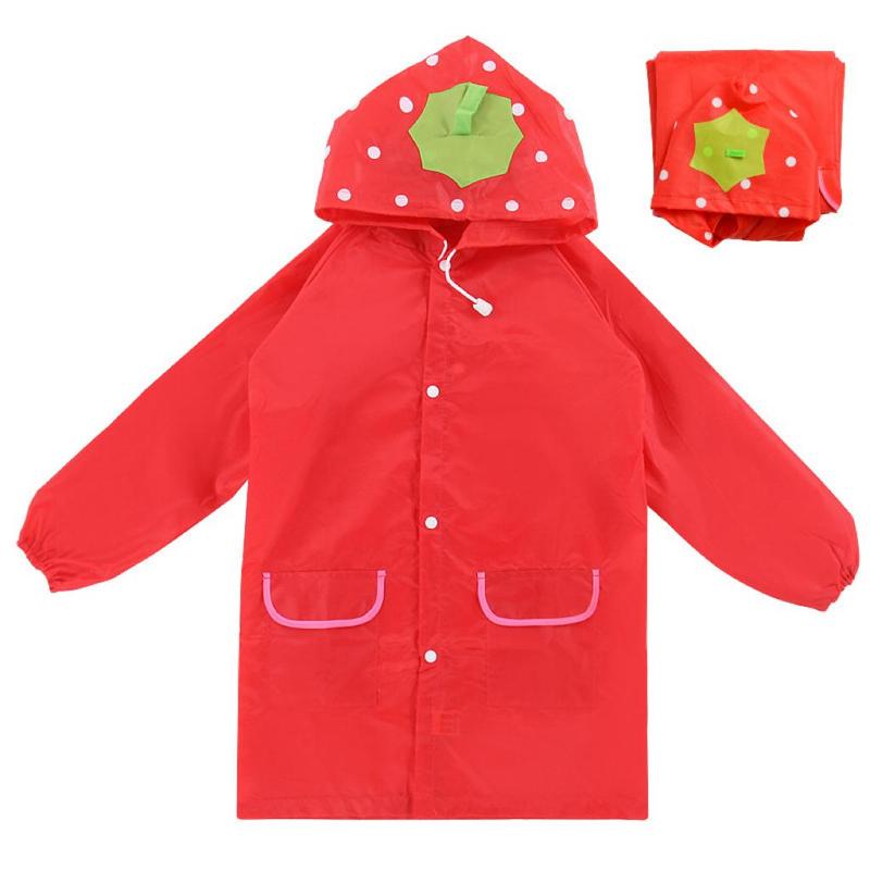 Cartoon Print Hooded Raincoat, 1 Count Cute Waterproof Raincoat for Boys & Girls, Fashion Raincoat for Outdoor Activities