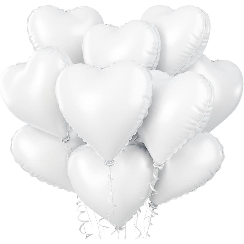 Cream Heart Balloons, 10 count Cream White Heart Shape Balloons, 18inch Beige Balloons for Neutral Love Balloon for Valentines Day, White Wedding, Brithday Decorations