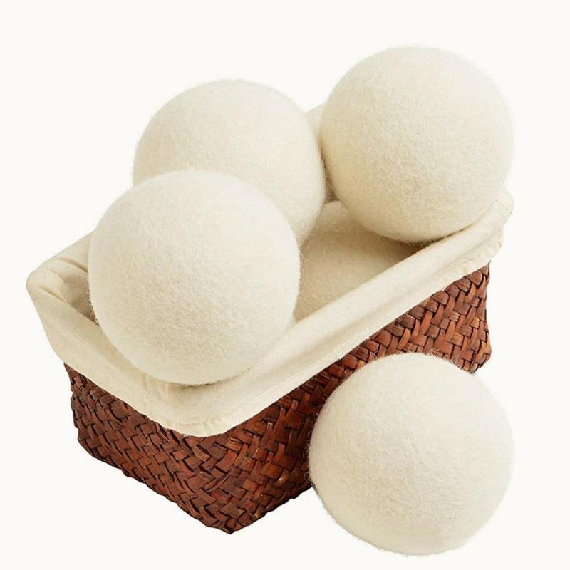 Wool Laundry Ball, 6 Counts set Reusable Laundry Natural Fabric Softener, Large Drying Ball for Home Dormitory Hotel Laundry Room