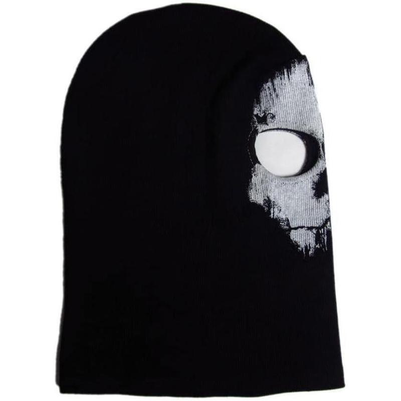 Unisex Ghost Print Stocking Balaclava Mask Good for War Game Halloween Cosplay