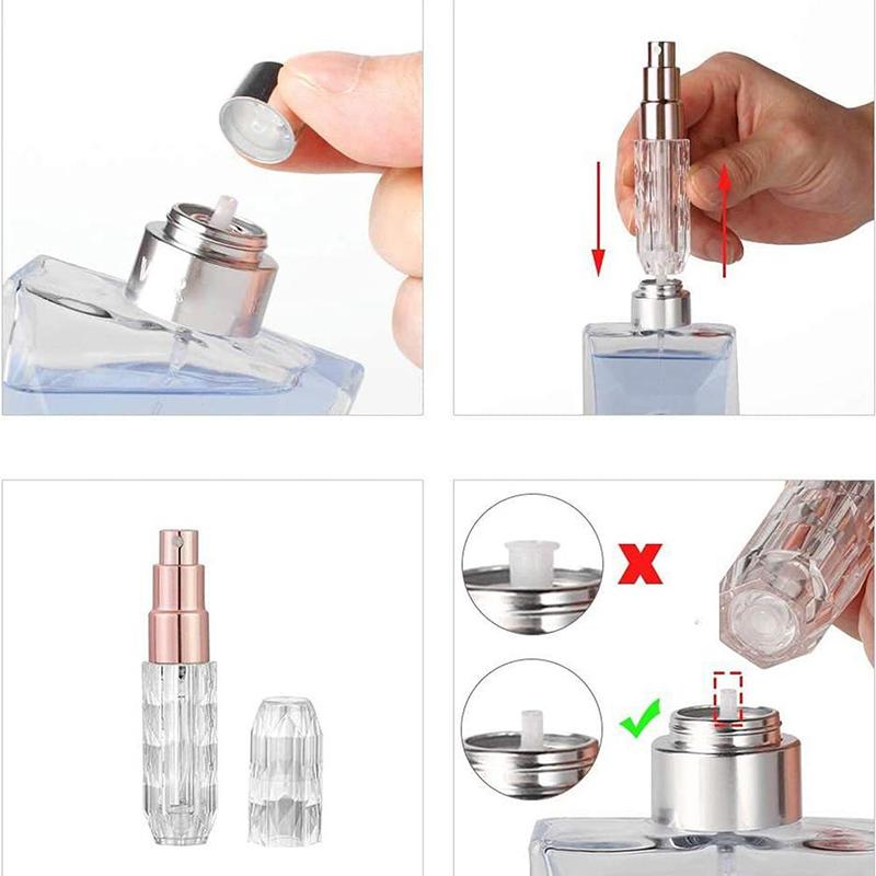 Portable Mini Refillable Perfume Atomizer Bottle, 1 Count Travel Size Spray Bottle, Travel Essentials, Travel Organizer for Beach Summer Vacation