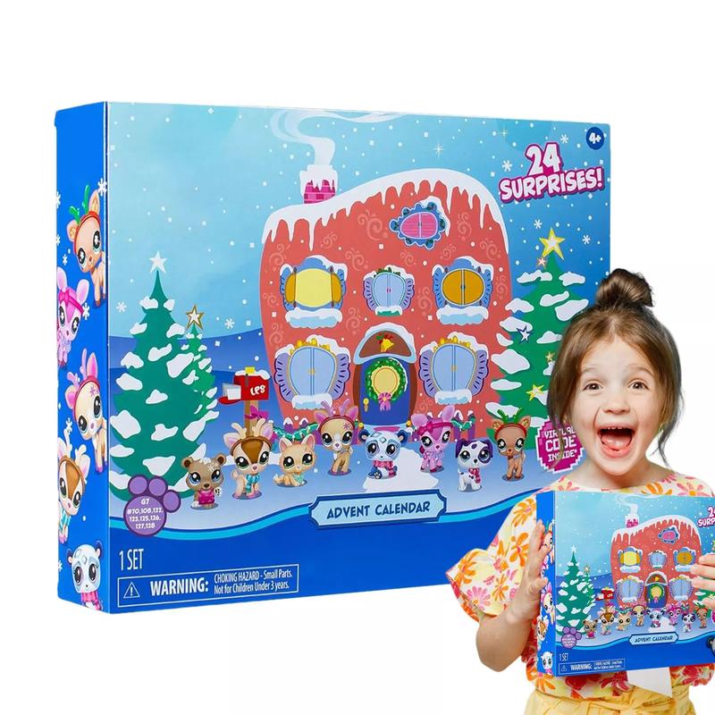 Littlest Pet Shop 24 Days of Surprises Advent Calendar with 8 Pets and 16 Accessories for Christmas Decor - Unisex Ornaments