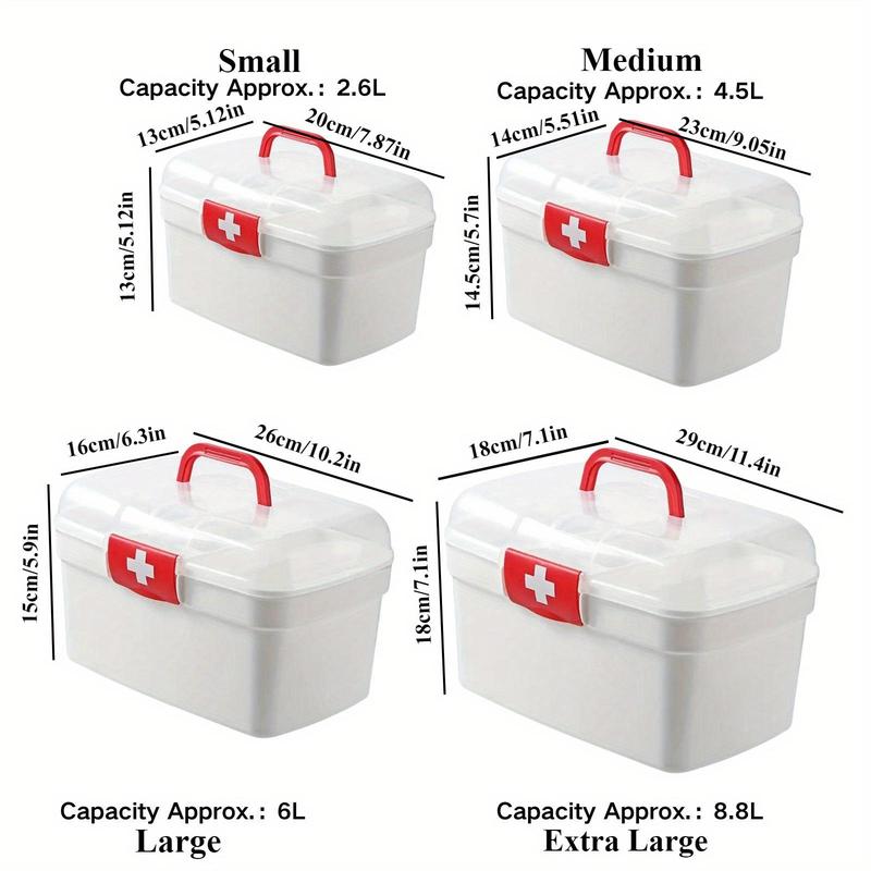 Multi-grid Medicine Storage Box, 1 Count Portable Multi-layer Storage Box, Emergency Medical Box for Home Restaurant Outdoor Camping