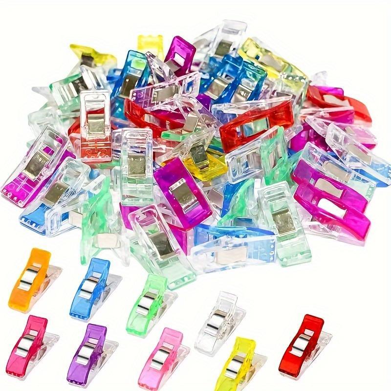 Random Color Plastic Clip (50pcs), Colorful Magic Clips, Multifunctional Portable Clips for Sewing, Quilting, and Craft Hanging