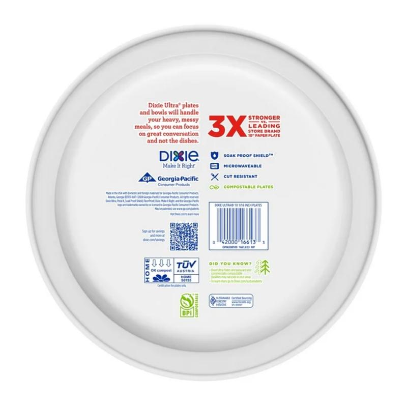 Dixie Ultra Disposable Paper Plates, 10