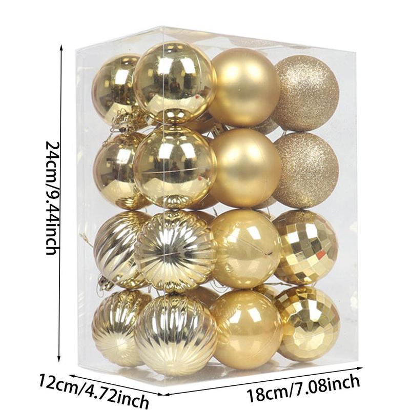 Christmas Ball Ornament, 24pcs box Shatterproof Matte Glitter Ornament, Christmas Balls for Christmas Tree Pendants Decorations