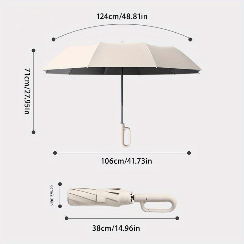 Compact Folding Umbrella, 1 Count Portable Automatic Open Umbrella, Durable Glass Fiber Frame Umbrella for Sun and Rain, Home Supplies