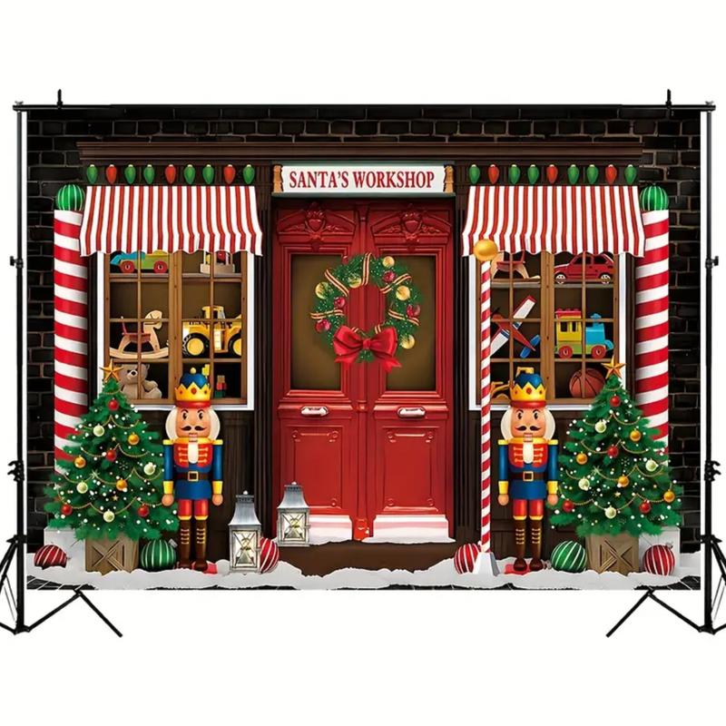 Nutcracker Soldier Christmas Photography Backdrop 7x5 ft - Perfect for Birthday, Cake Table Decor, and Portrait Photo Shoot