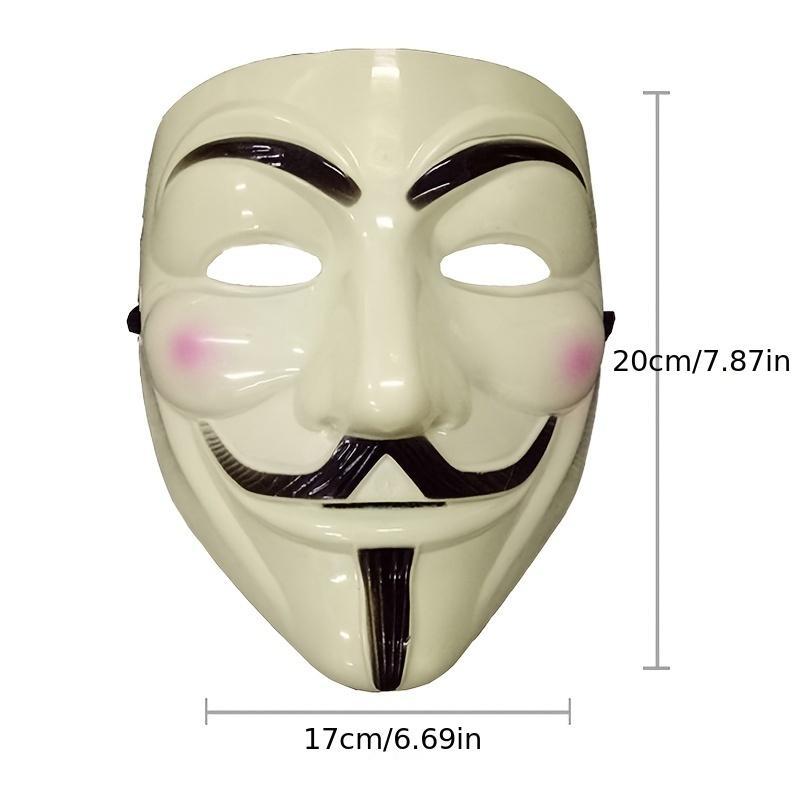 V for Vendetta Mask, 1 Count Halloween Cosplay Party Mask, Antique Thickened Frosted Belt Mask for Adults