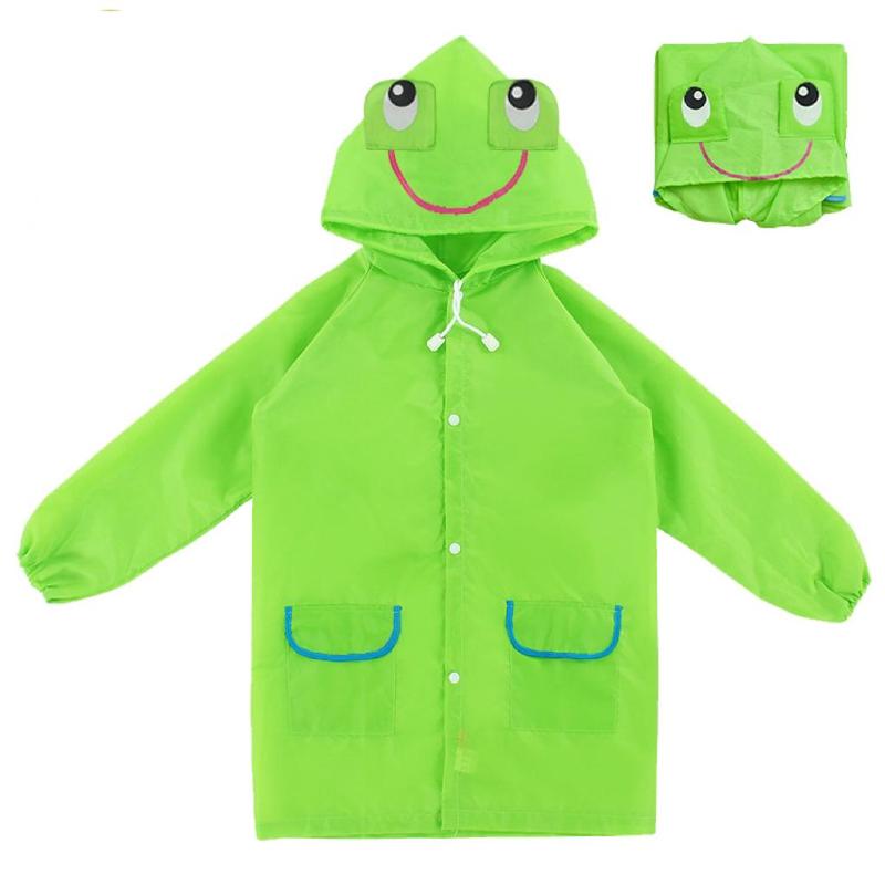 Cartoon Print Hooded Raincoat, 1 Count Cute Waterproof Raincoat for Boys & Girls, Fashion Raincoat for Outdoor Activities