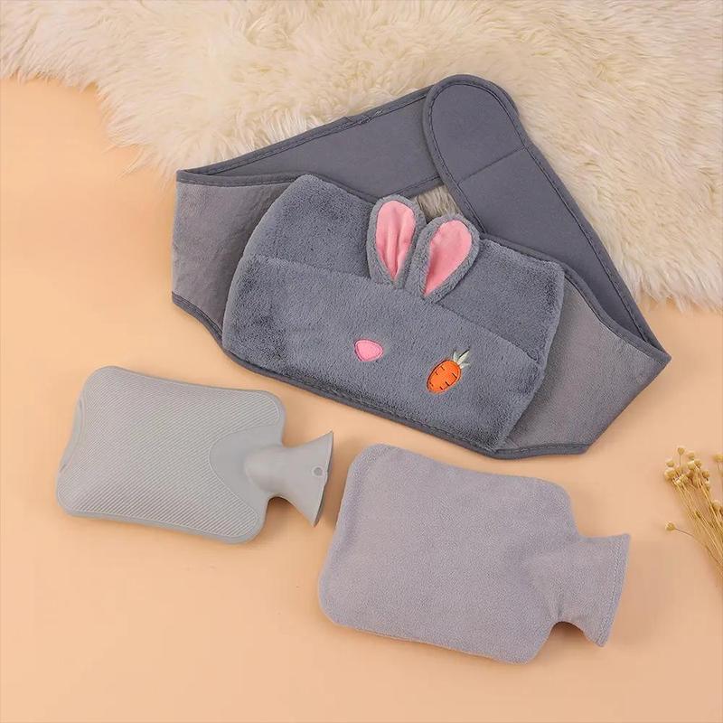 Hot Water Bottle Set, 1 Count Rubber Warm Water Bag Pouch with Soft Waist Cover, Back, Hand, Legs, Waist Warm Tool for Home Office