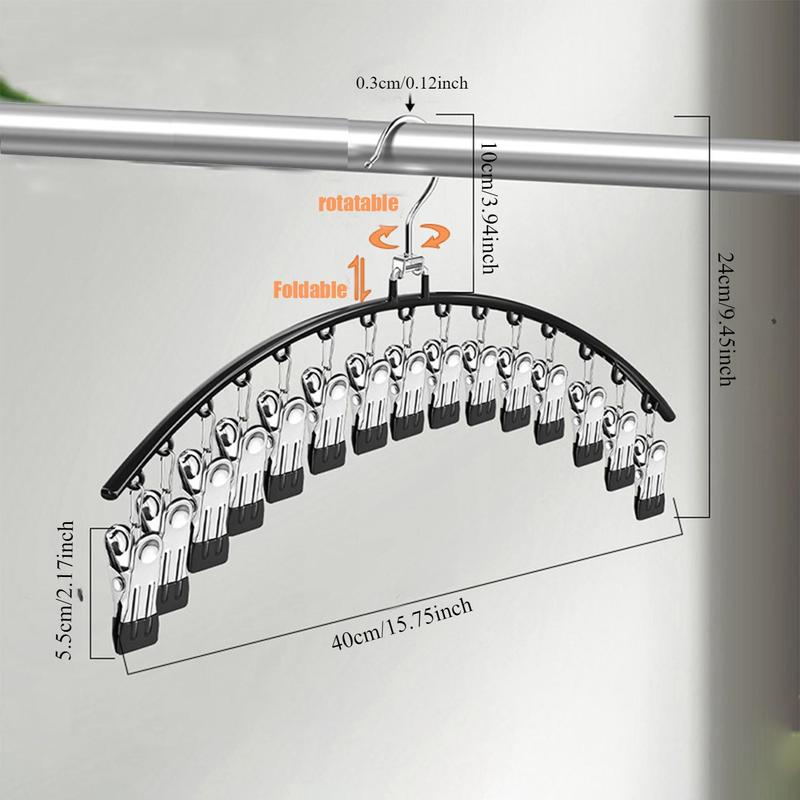 Pants Hanger with 10 Clothespins, 3 Counts Space Saving Hanger for Holding Leggings jeans hats,  Clothes Hanging Rack, Closet Organization, Household Closet Organizer for Bedroom, Bathroom, Closet, Wardrobe, Home, Dorm