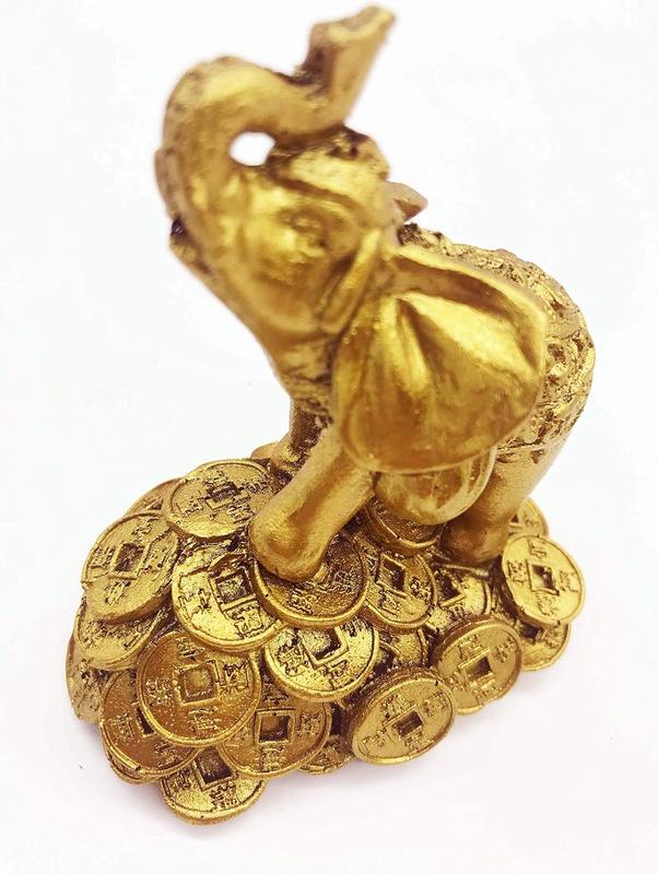 Feng Shui Money Elephant Lucky Figurine Decor Ornaments