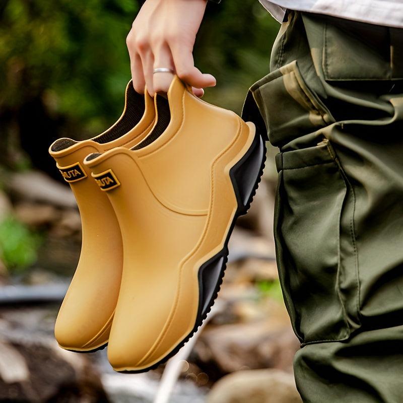 Trendy All-Weather Waterproof Rain Boots - Non-slip, Motorcycle-Ready, Rubber Construction for Outdoor Adventures - Durable Fishing & Everyday Shoes for Men & Women weatherproof camping hiking river fishing creek shooes Unisex