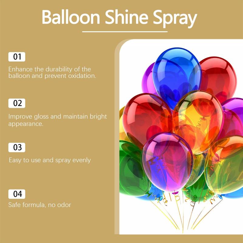 Balloon Accessories - Balloon Shine Spray, 1 Box Balloon Glossy Spray, Balloon Surface Brightening Spray, Party Decoration Supplies for Birthday Wedding Festival