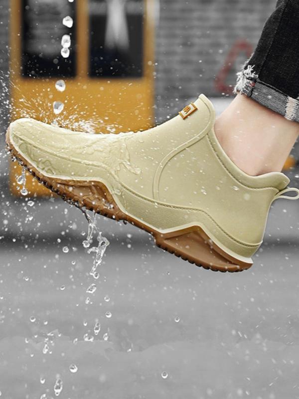 Women's Fashionable Solid Color Rain Boots, Casual Comfortable Waterproof Anti-slip Rain Boots for Outdoor Work, Female All-match Round Toe Shoes for Daily Wear