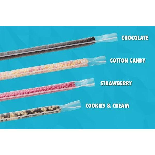 Magic Milk Straws - All-Natural Flavor Straws Encourage Milk Drinking, 4-Pack or 48-pack, 4 Flavors, Chocolate, Cookies & Cream, Cotton Candy, Strawberry